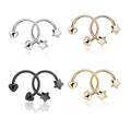 Horseshoe Heart Star Horseshoe Nose Septum Rings Surgical Stainless Steel Eyebrow Tragus Lip Piercing Ring Children's Wedding