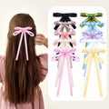 KUACHI New Design Double Layer Satin Hair Bow Clips Sweet Girl Ribbon Custom Hair Bows Fashionable Hair Bows for Women