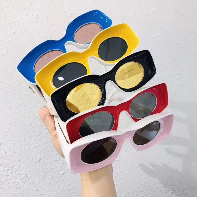 2022 Summer Luxury Fashion Sun Glasses square Hip-hop Oversized Thick Frame Women UV400 Sunglasses