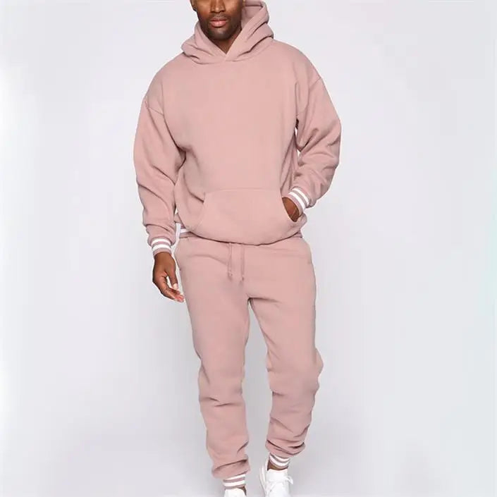 Custom Sports Blank Cotton Oversized Hoodies and Sweat Pants Setprivate Label Men 2 Piece Jogger Sweatsuits