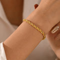Good Selling Stainless Steel PVD Coatings Twisted Rope Chain Women Bracelet for Daily Unisex