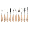 Wooden Handle Artists Oil Painting Set Stainless Steel Palette Knives with Painting Knife Art Tool Supplies