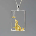 Lotus Fun Fashion S925 Handmade Dog Bone Pendant for Women Accessories
