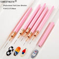 9/10/11/15/20mm Professional 10pcs Nail Salon Nail Art Brushes Matel Metal Handle Pen Drawing Pen Liner Brush