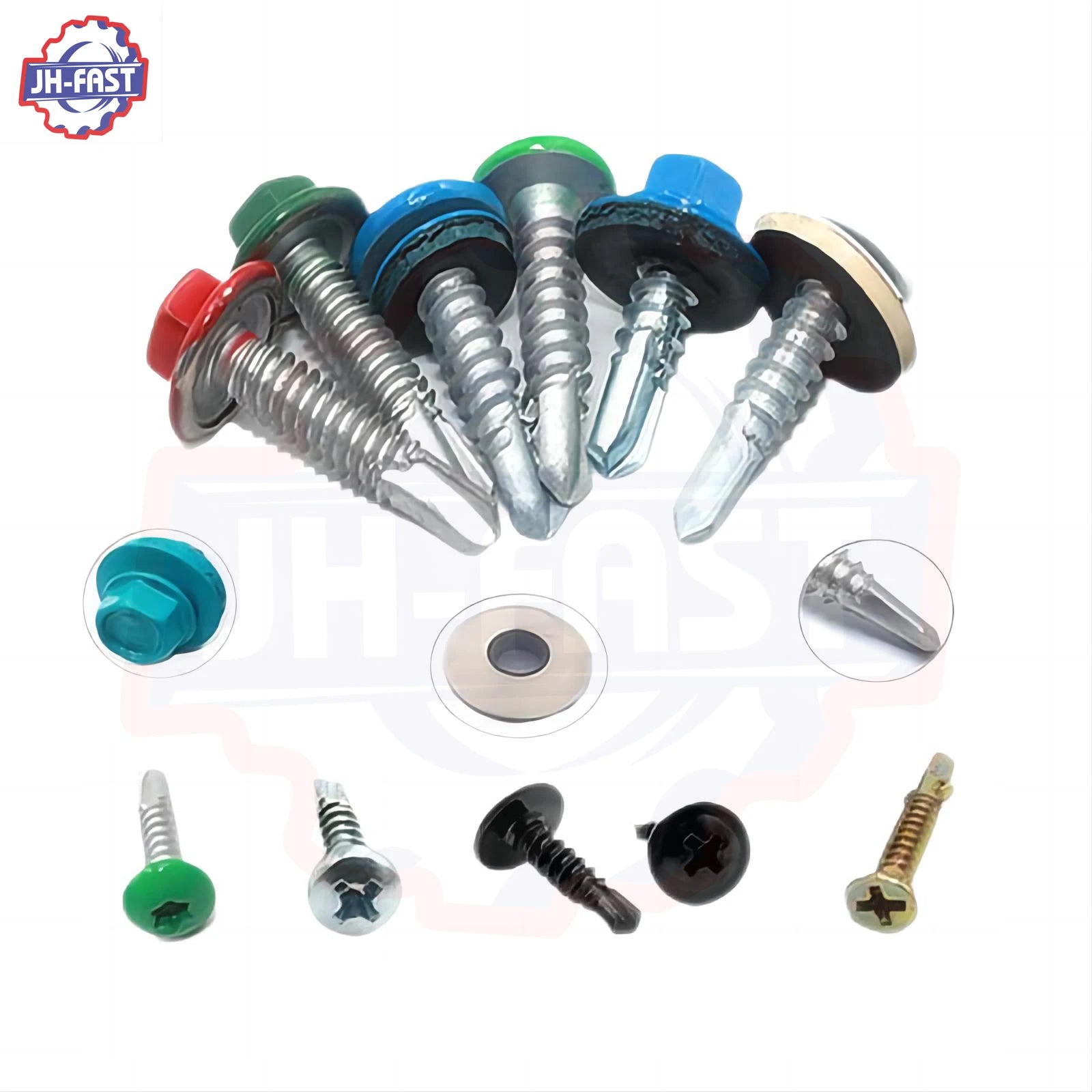 Hex Washer Head Self-drilling Metal Screw With Black M2 M2.6 M3 M3.5 M4 M5 Flat Pan Csk Truss Head Self Drilling Roofing Screw