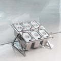 1/9 Size 5.9 Inch Stainless Steel Food Pan Holding Rack Shelf Extendable Buffet Catering Food Containers Stand for Banquet