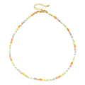 Women's Classic Brass Geometric Bohemian Shell Bead Choker Necklace for Beach
