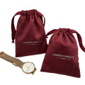 JUNE Fashion Red Suede Jewelry Pouch Drawstring Dust Jewelry Pouch for Earring Necklace Bracelet