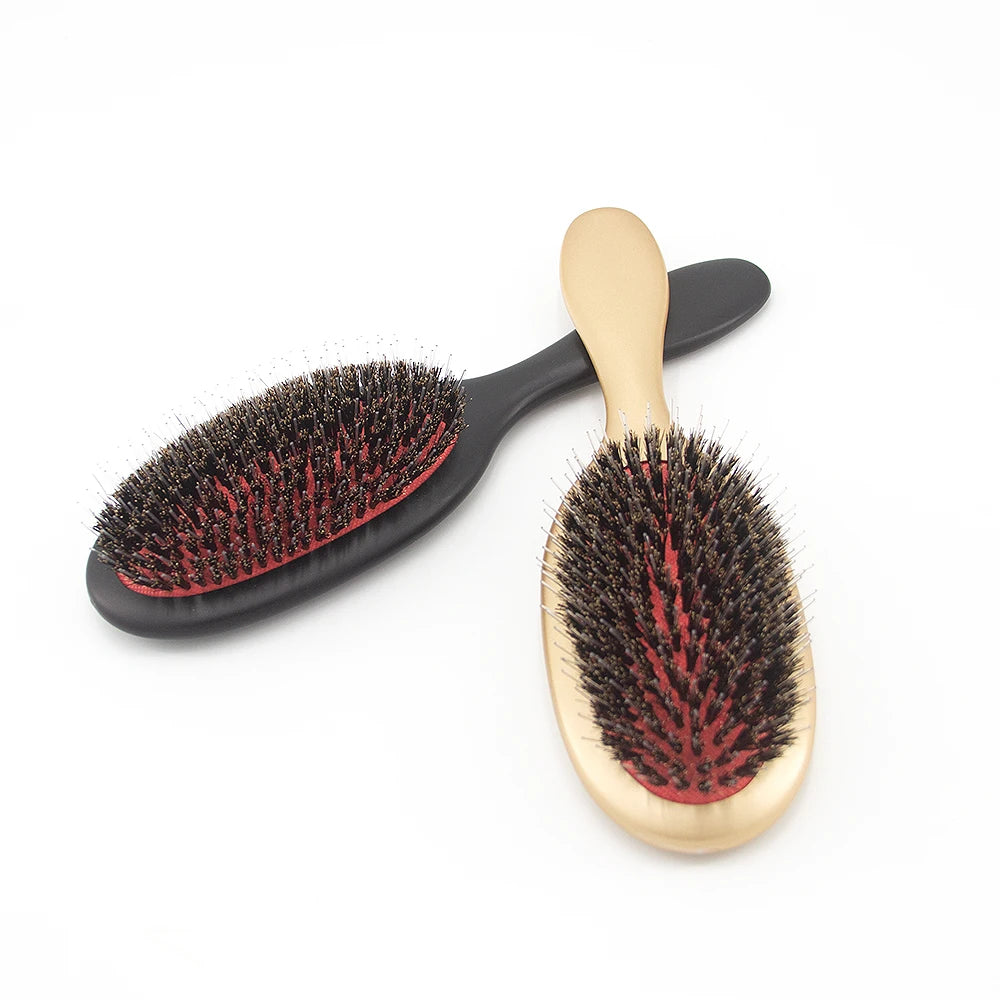 Wholesale Private Label Hair Brush Plastic Black Boar Bristle Hair Extension Wig Brush