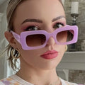 Custom Logo Fashion Colorful Rectangle Sun Glasses UV400 Candy Color Small Frame Square Sunglasses for Women