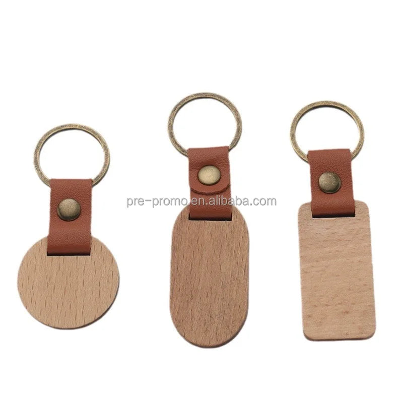 Wholesale Custom Blank DIY Wood Name Keychain