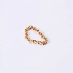 Non Tarnish Trendy Chic Gold Plated Jewelry Chain Open Ring Stainless Steel Rings