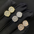 Zuanfa Hot Top Selling Pass Diamond Tester Fine Jewelry 925 Silver Round Cluster Earrings VVS Moissanite Stud Earring