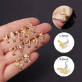 New Fashion L Shape Stainless Steel Cz Nose Stud Nose Piercing Jewelry for Women