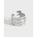Retro 925 Sterling Silver Women Multi-layer Twist Wide Rings for Women Fine Jewelry Gifts