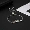 Customize Name Bangle Adjustable Stretch Box Chain Bracelet Gold Plated Jewelry Gift for Women Kids