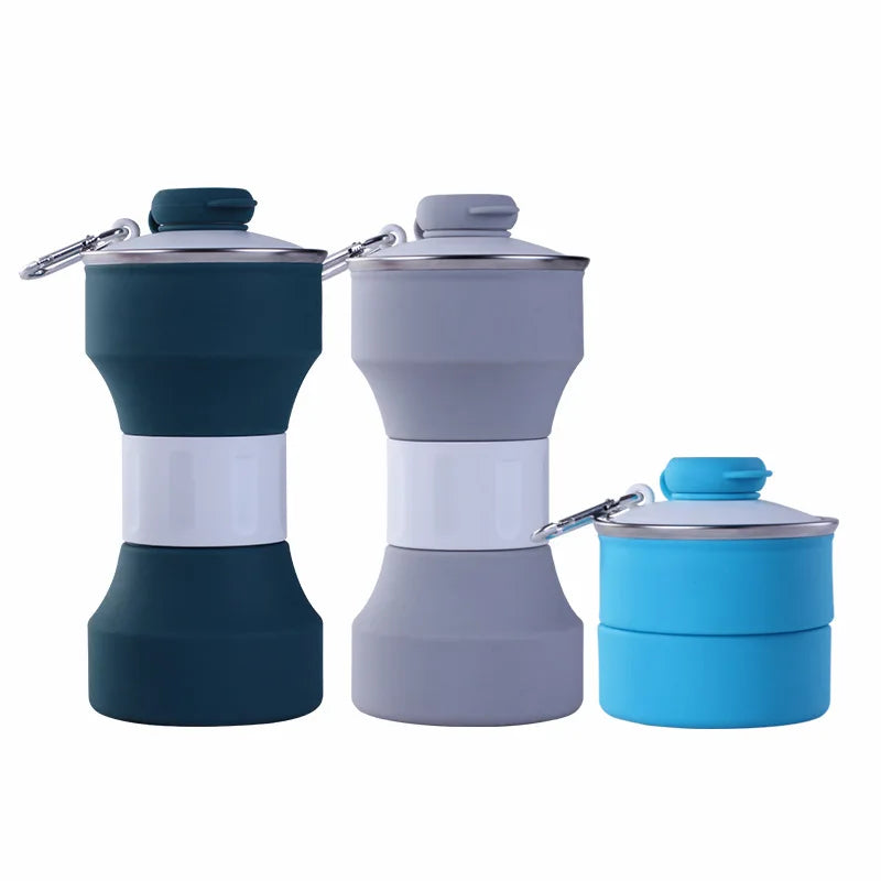 Customized Logo Business Gift BPA Free Eco-Friendly Travel Sports Large Capacity Portable Folding Collapsible Silicone Camping