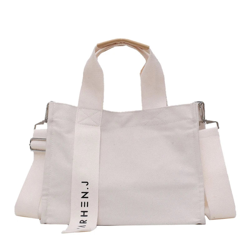 Unisex Luxury Casual Tote Bag Canvas Shoulder Strap Letter Pattern Hasps Closure
