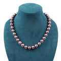 Zhuji Top Quality Perfect Round Natural Purple 10-13mm Edison Freshwater Pearl Necklace With Certificate