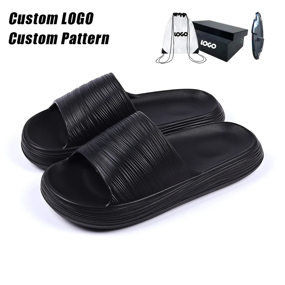 Customizable Open-Toe EVA Slides with Anti-Slip Feature Soft Breathable Waterproof Material Personalized Logo for Spring