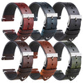Eraysun Leather Watch Straps Smart Watch With Heart Rate Monitor Wide Leather Cuff Wrist Watch Band for Mens