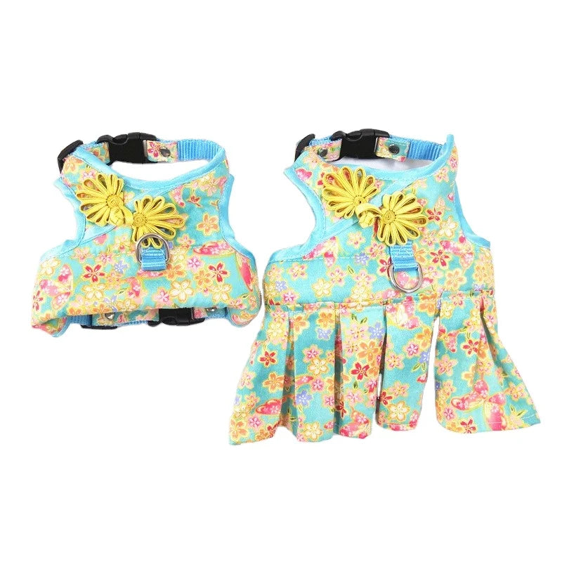 Wholesale Cheongsam Skirt Dog Clothes Lunar New Year with D Ring for Leash