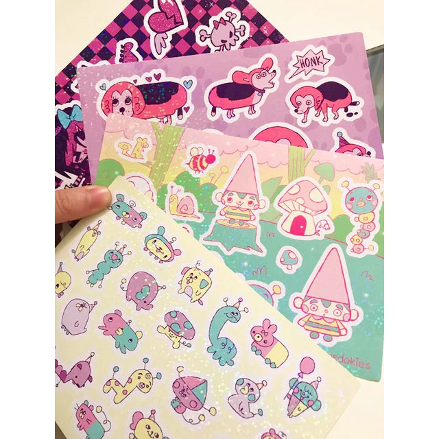 Custom Logo Vinyl Decorative Waterproof Printing Sticker Cartoon Personality Kiss Cut Sticker Sheet