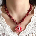 Hot Sale Bohemian Summer Natural Stone Beaded Jewelry Creative Colorful Coral Sea Shell Flower Pendant Necklace Gifts for Women