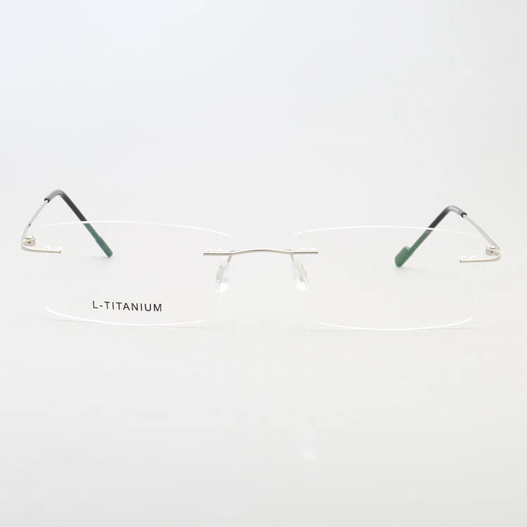 2022 Hot Sale Super Light Bomb Small Rimless Titanium Glasses Frames Anti Blue Light in Stock for All Face