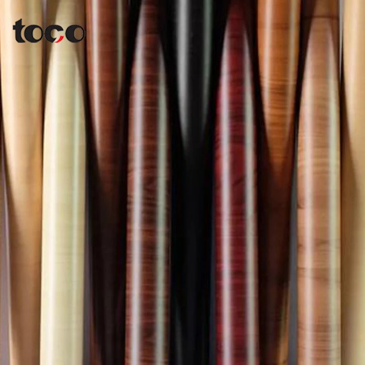 TOCO Wood Grain PVC Film Decorative Wallpaper Self-Adhesive Furniture Sticker Wrap for Kitchen Cabinets Explosion-Proof