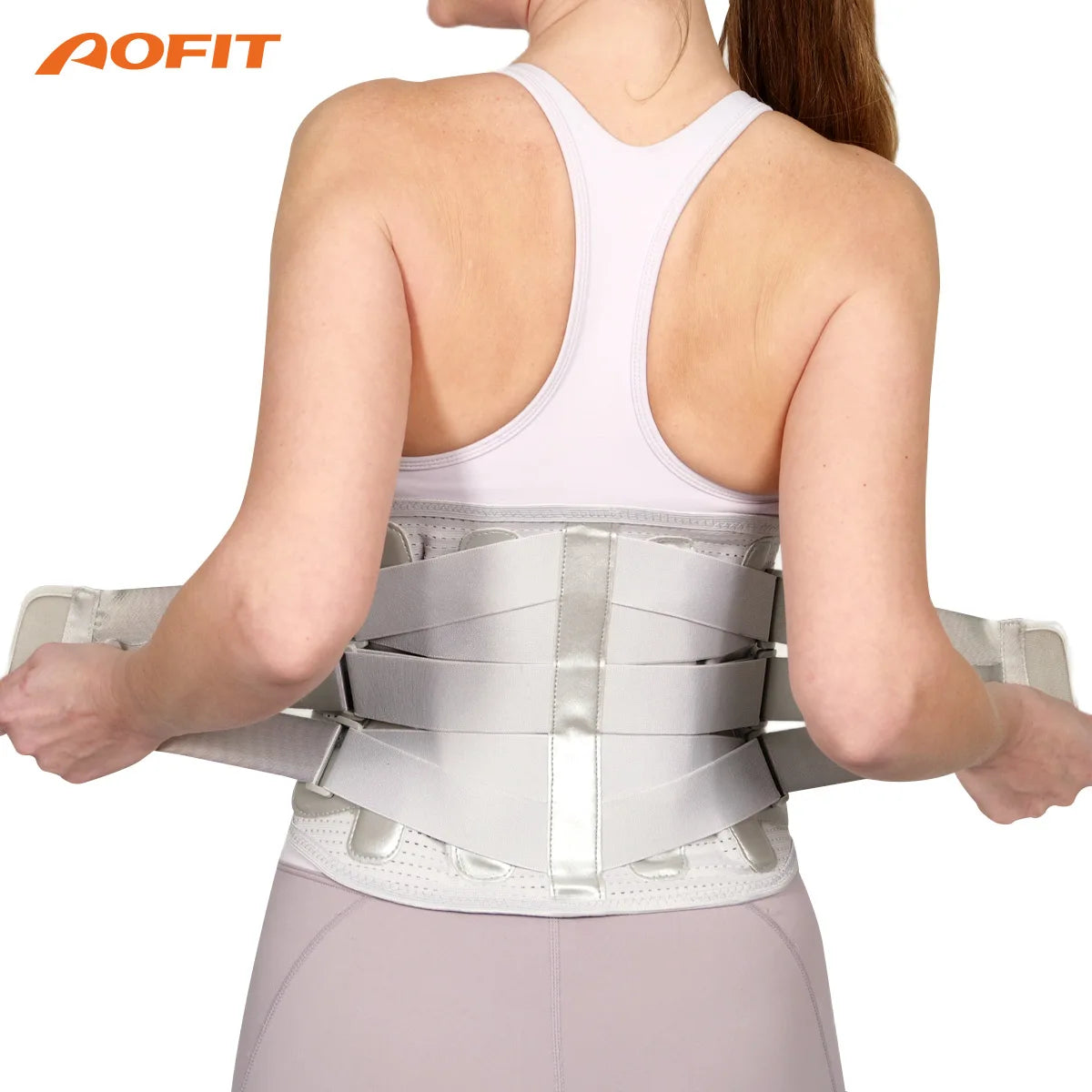 Customized Lumbar Waist Support Belt Elastic Adjustable Straps Breathable Waist Brace With 4 Support Bars