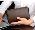 Fashion Men's Soft Leather Handbag Fast Shipping Password Lock Clutch Business Bag