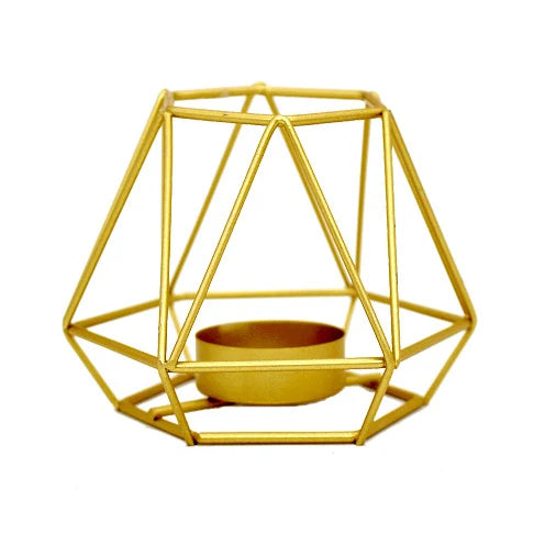 Geometric Polygon Shape Nordic Iron Gold Candlestick Holder for Home & Wedding Decor Handmade Wonder Brand Custom Logo Option