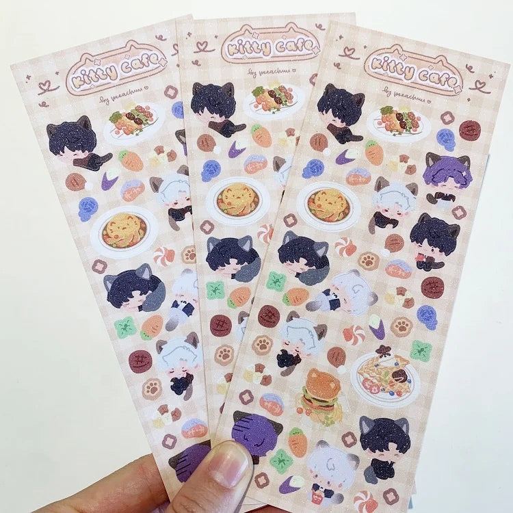 Custom Kiss Cut Sticker Sheet Self-Adhesive Cartoon Vinyl Sticker Sheet clear Transparent Sticker Sheet for Product Promotion