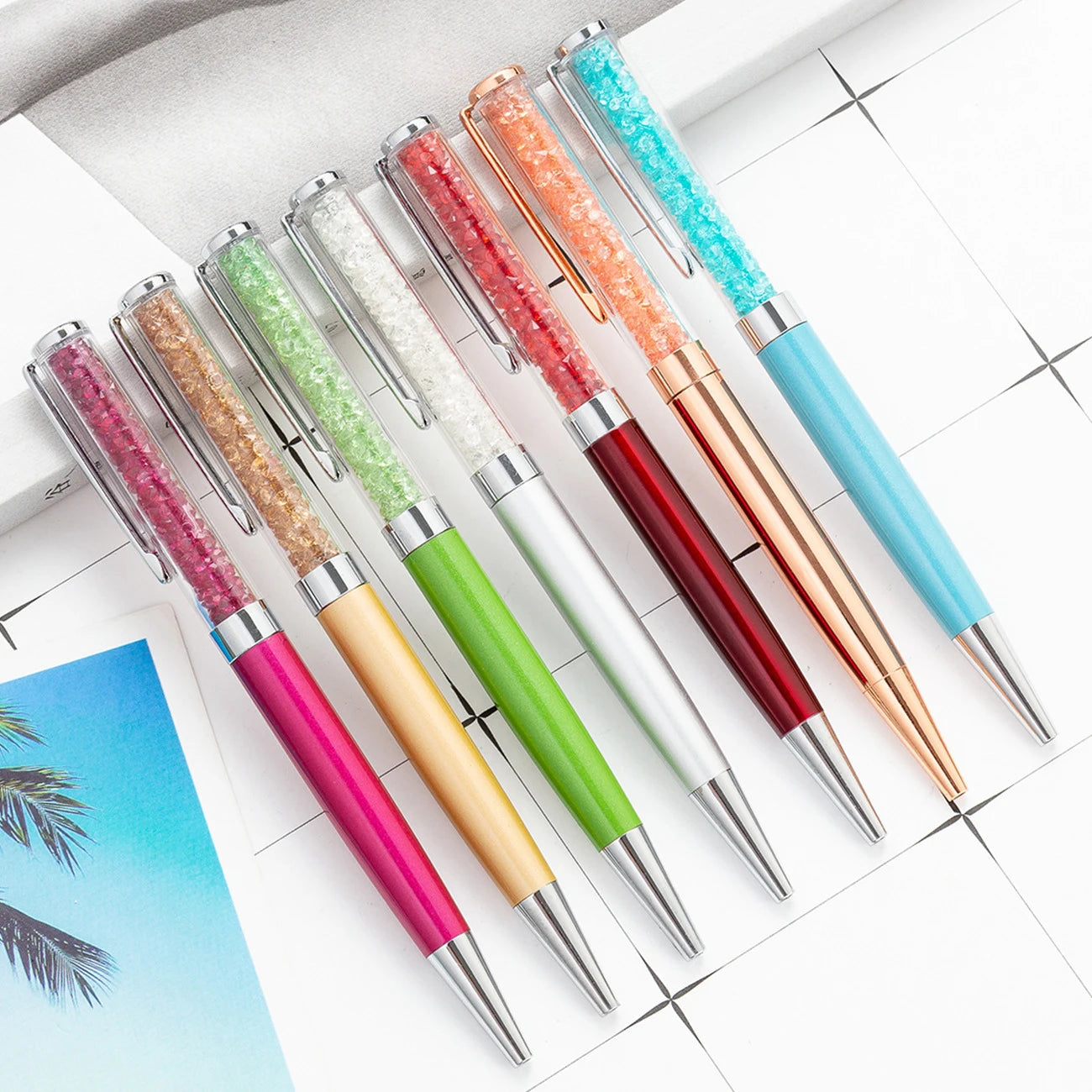 Hot Sale Crystal Diamond Ballpoint Pens | Custom Logo Metal Twist Pens in Colorful Design