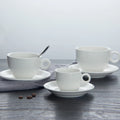 Classic White Ceramic Wave Coffee Cup With Saucer Hotel Restaurant Custom Logo Porcelain Coffee Espresso Cup Set Tea Cups Saucer