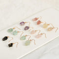 Handmade Crystal Drop Earrings Women Natural Raw Stone Dangling Earrings Healing Wrapped Gemstones Reiki Balancing Earrings