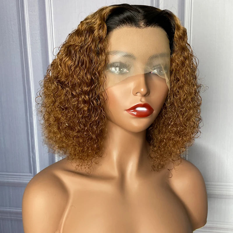 Cheap Pixie Curls Raw Vietnamese Hair Wholesale Vendors 13x1 T Lace Afro Kinky Blonde Ombre Wigs Human Hair Lace Front Brazilian