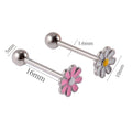 Romantic Surgical Steel Daisy Tongue Rings Sexy Woman Wedding Body Piercing Jewelry Rose Tongue Barbell