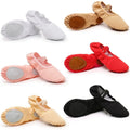 Hot Selling Comfortable Canvas Ballet Dance Slippers Soft Sole Ballerina Shoes for Girls