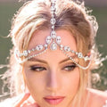 Hot Selling Water Drop Pendant Headchain Bridal Wedding Super Flash Rhinocaster Forehead Chain Hair Accessories Jewelry