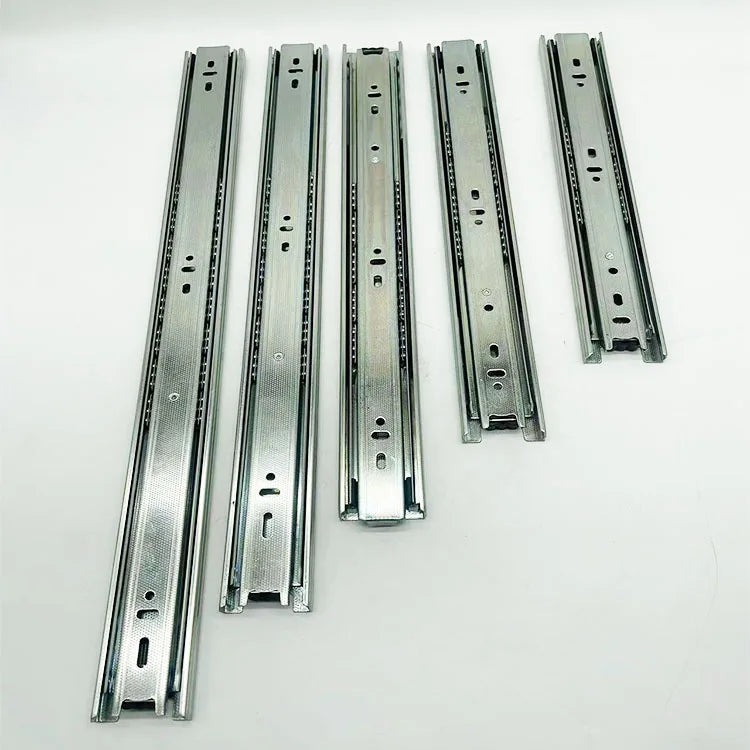 Full Extension Ball Bearing Channel Kitchen Drawer Slides Furniture Hardware Fittings-Durable Steel Material