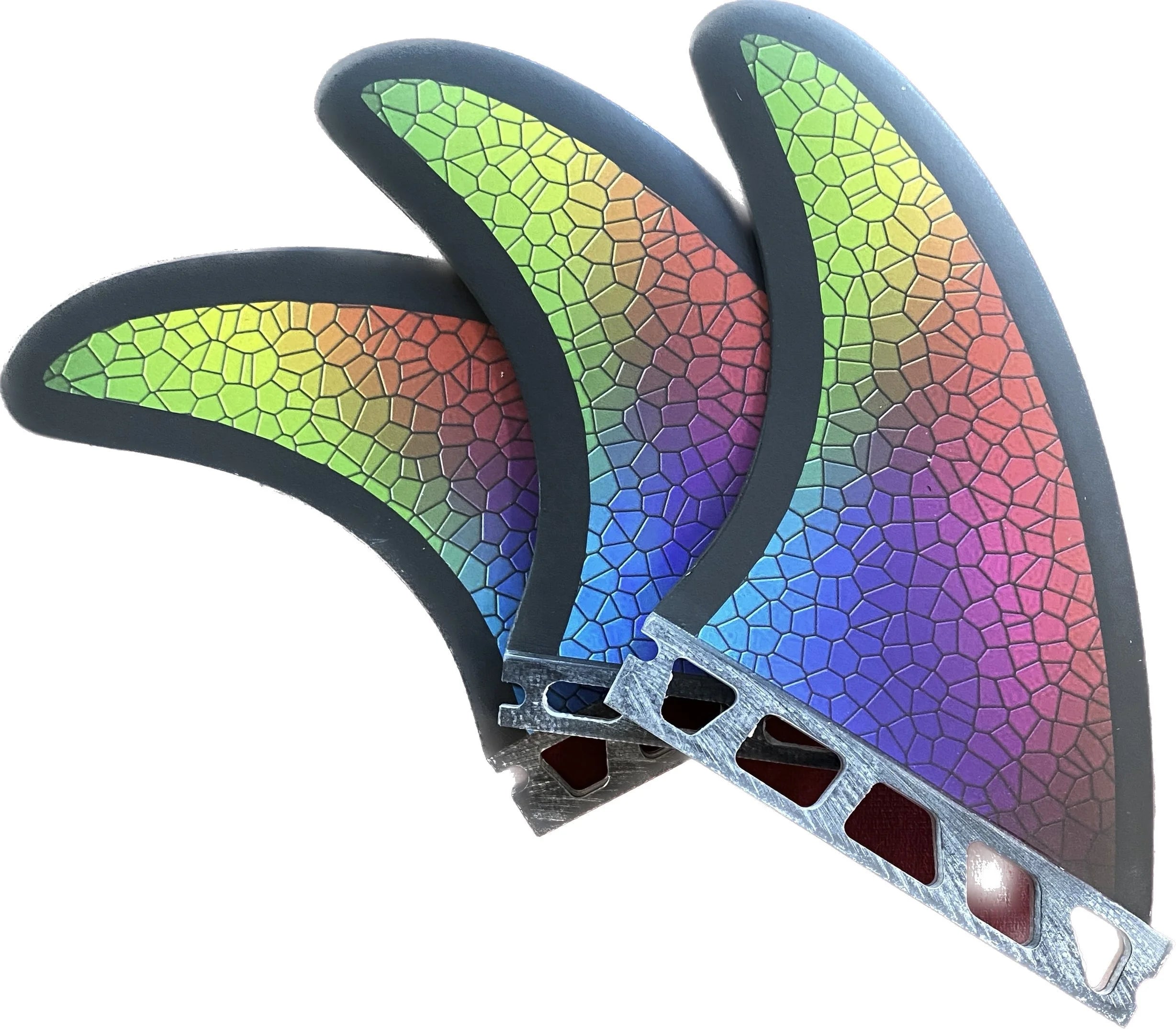 Lightweight Carbon Fiber Surfing Paddle Board Fins Double Tab Honeycomb Fiberglass Surf Fin for Paddling and Surfing