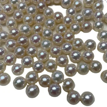8mm Cultured Pearl White Round Half Drilled Natural Freshwater Pearl for Jewelry Making Loose Pearl Beads