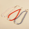 Gold Plated Freshwater Pearls Choker Necklace Multi-Color Glass Faceted Beaded Cute Style for Party or Gift
