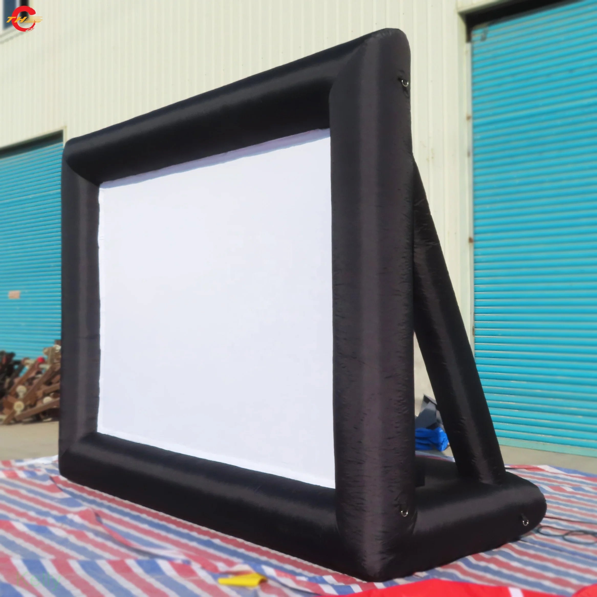 Free Shipping TH Brand 120/150/170 Inch Eco-Friendly Nylon Outdoor Inflatable Screen for Home Theater Party Events Rental