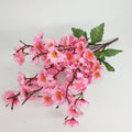 Wholesale Simulated Silk Peach Blossom Flowers 9 Forks Artificial Peach Blossom Bouquet for Decor