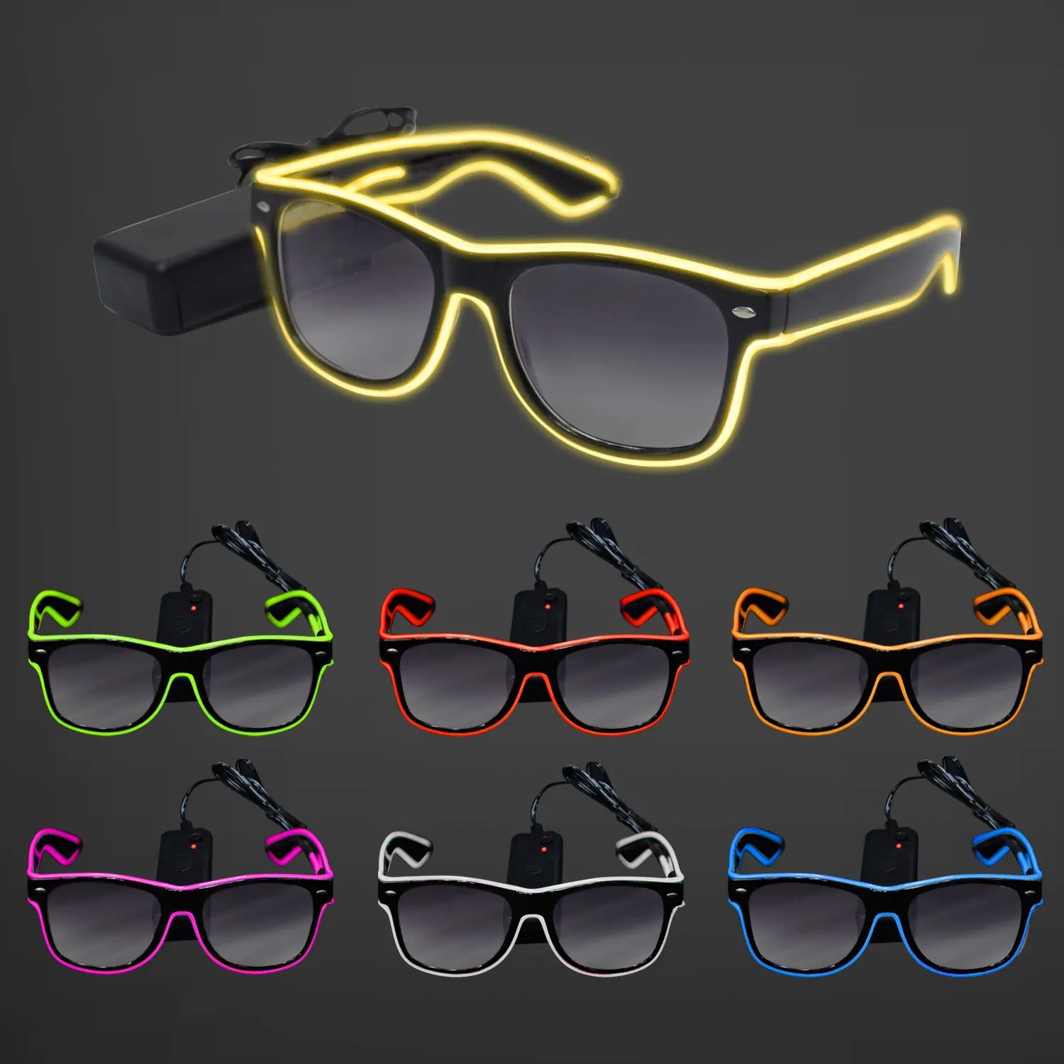 Neonglo Cosplay LED Light Glasses Luxury Women's Men's Visor Sunglasses for Valentine's Day Graduation Parties Glowing Portable