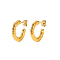 Fashion Jewelry C Shaped Geometric Earrings Women Stainless Steel 18K Gold Plated Stud Earrings