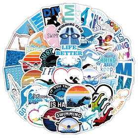 50PCS Cool Summer Sport Swim Team Swimming Sticker